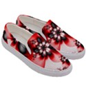 Abstract Red Black Floral Print Men s Canvas Slip Ons View3