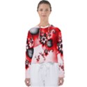 Abstract Red Black Floral Print Women s Slouchy Sweat View1