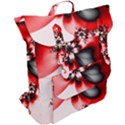 Abstract Red Black Floral Print Buckle Up Backpack View2