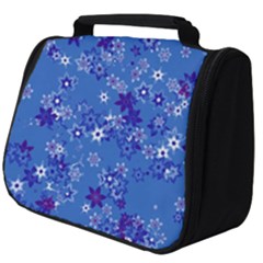 Cornflower Blue Floral Print Full Print Travel Pouch (big) by SpinnyChairDesigns