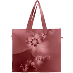 Coral Pink Floral Print Canvas Travel Bag by SpinnyChairDesigns