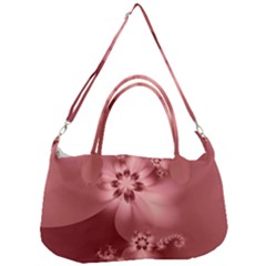 Coral Pink Floral Print Removal Strap Handbag by SpinnyChairDesigns