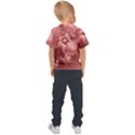 Coral Pink Floral Print Kids  Sports Tee View2