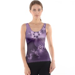 Royal Purple Floral Print Tank Top by SpinnyChairDesigns