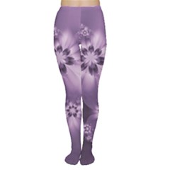 Royal Purple Floral Print Tights by SpinnyChairDesigns