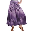 Royal Purple Floral Print Satin Palazzo Pants View1