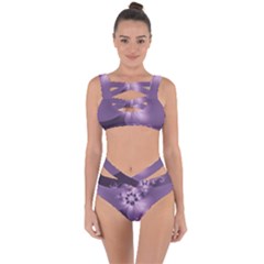 Royal Purple Floral Print Bandaged Up Bikini Set  by SpinnyChairDesigns