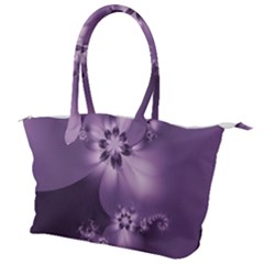 Royal Purple Floral Print Canvas Shoulder Bag by SpinnyChairDesigns