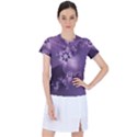 Royal Purple Floral Print Women s Sports Top View1