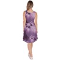 Royal Purple Floral Print Knee Length Skater Dress With Pockets View4