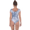 Faded Blue White Floral Print Short Sleeve Leotard  View2