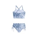 Faded Blue White Floral Print Girls  Tankini Swimsuit View2