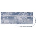 Faded Blue White Floral Print Roll Up Canvas Pencil Holder (M) View2