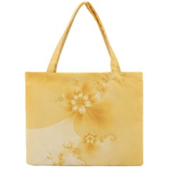 Saffron Yellow Floral Print Mini Tote Bag by SpinnyChairDesigns