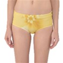 Saffron Yellow Floral Print Mid-Waist Bikini Bottoms View1