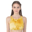 Saffron Yellow Floral Print Tank Bikini Top View1