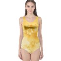 Saffron Yellow Floral Print One Piece Swimsuit View1