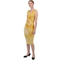 Saffron Yellow Floral Print Sleeveless Pencil Dress View2