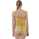 Saffron Yellow Floral Print Twist Front Tankini Set View2