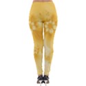 Saffron Yellow Floral Print Lightweight Velour Leggings View2