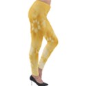 Saffron Yellow Floral Print Lightweight Velour Leggings View4