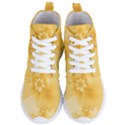 Saffron Yellow Floral Print Women s Lightweight High Top Sneakers View1