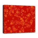 Orange Red Floral Print Deluxe Canvas 24  x 20  (Stretched) View1