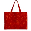 Orange Red Floral Print Zipper Mini Tote Bag View2