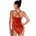 Orange Red Floral Print Tankini Set View2