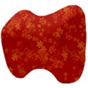 Orange Red Floral Print Head Support Cushion View4