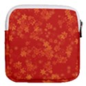 Orange Red Floral Print Mini Square Pouch View2