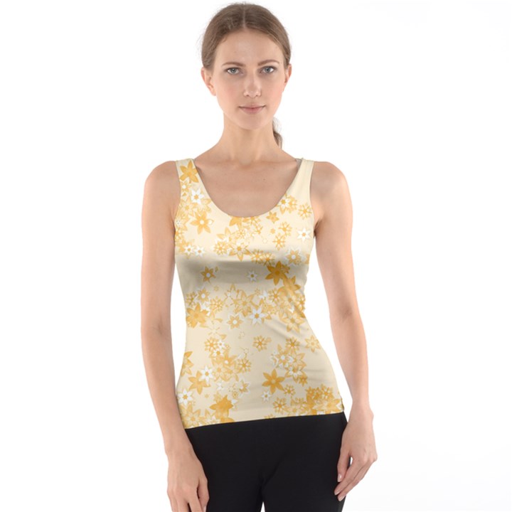 Yellow Flowers Floral Print Tank Top