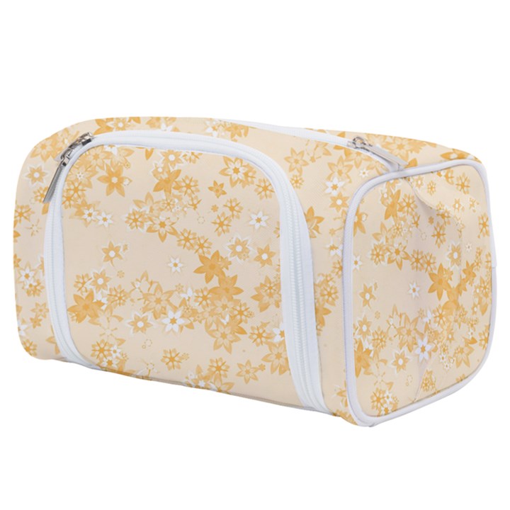 Yellow Flowers Floral Print Toiletries Pouch