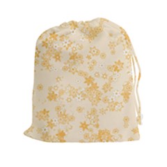 Yellow Flowers Floral Print Drawstring Pouch (2xl) by SpinnyChairDesigns