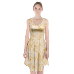 Yellow Flowers Floral Print Racerback Midi Dress by SpinnyChairDesigns