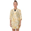 Yellow Flowers Floral Print Half Sleeve Chiffon Kimono View1