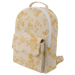 Yellow Flowers Floral Print Flap Pocket Backpack (small) by SpinnyChairDesigns