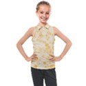 Yellow Flowers Floral Print Kids  Sleeveless Polo Tee View1