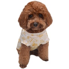 Yellow Flowers Floral Print Dog T-shirt by SpinnyChairDesigns