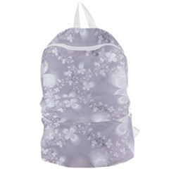 Pale Mauve White Flowers Foldable Lightweight Backpack by SpinnyChairDesigns