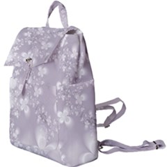 Pale Mauve White Flowers Buckle Everyday Backpack by SpinnyChairDesigns