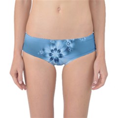 Steel Blue Flowers Classic Bikini Bottoms by SpinnyChairDesigns