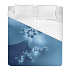 Steel Blue Flowers Duvet Cover (full/ Double Size) by SpinnyChairDesigns