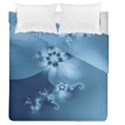 Steel Blue Flowers Duvet Cover Double Side (Queen Size) View1