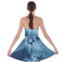 Steel Blue Flowers Strapless Bra Top Dress View2