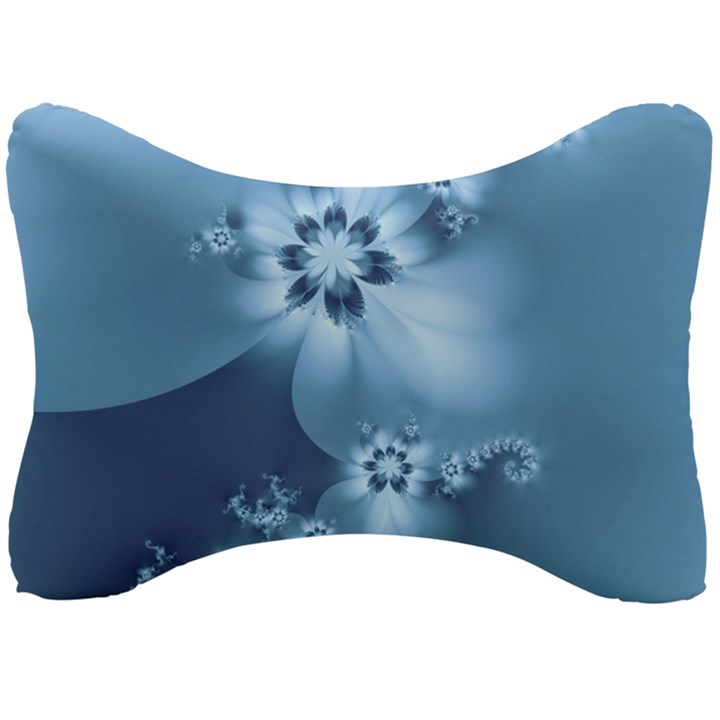 Steel Blue Flowers Seat Head Rest Cushion