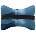 Steel Blue Flowers Seat Head Rest Cushion View2