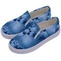 Steel Blue Flowers Kids  Canvas Slip Ons View2