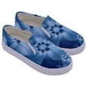 Steel Blue Flowers Kids  Canvas Slip Ons View3