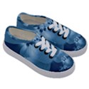 Steel Blue Flowers Kids  Classic Low Top Sneakers View3